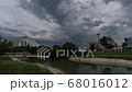 Valencia Gardens in the old dry riverbed of the Turia river, A storm breaks out and darkens the sky 68016012
