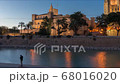 Palma de Mallorca Cathedral & Royal Palace of La Almudaina sunset time lapse 68016020