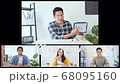 Asian business people, office coworkers on video online conference call, remote team meeting 68095160