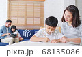 Asian parents homeschooling their children at home 68135086