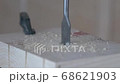 Drill on wood macro footage. .wood boring spade bits super slow motion 68621903