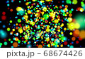 A rotating space with colorful particle bubbles 68674426