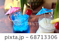 Summer cocktail image, pina colada and blue hawaii 68713306