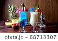 Summer cocktail image, pina colada and blue hawaii 68713307