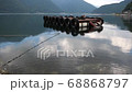 A floating platform on the scenic lake Kawaguchi, one of Mt. Fuji's five lakes in Yamanashi prefecture. 68868797