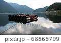 A floating platform on the scenic lake Kawaguchi, one of Mt. Fuji's five lakes in Yamanashi prefecture. 68868799