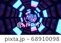 Abstract blue and purple neon circle loop of 3D render animation Sci-fi Hi-tech motion background 68910098