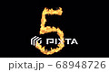 Burning number five on a black background. 3d renderingBurning number five on a transparent background. 3d rendering 68948726