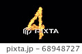 Burning number four on a black background. 3d rendering 68948727