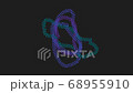 Messed lines movement. Weird motion design with abstract graphic silhouettes. Animated colorful shapes flickering on black background. Glitchy looping visuals. 68955910