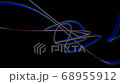 Messed lines movement. Weird motion design with abstract graphic silhouettes. Animated color shapes flickering on black background. Glitchy looping visuals. 68955912