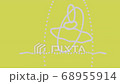 Messed lines movement. Weird motion design with abstract graphic silhouettes. Animated white shapes on yellow background. Glitchy looping visuals. 68955914