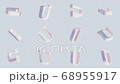 3d design of colorful typography pattern. Animated letters background.  68955917