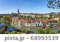 Aerial view of Bern old city by the Aare river in Switzerland. 68993539