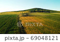 Aerial nature landscape beautiful hills forests fields and vineyards of Tuscany, Italy 69048121