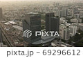 Day to Night Time lapse of aerial view over Bangkok city downtown and road traffic 69296612