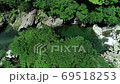 面河川深青の新緑(4K空撮)、面河ブルーを求めて 69518253
