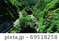面河川深青の新緑(4K空撮)、面河ブルーを求めて 69518258