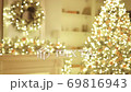 The beautiful christmas tree with garland in the room 69816943