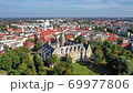 Aerial view of historic Olesnica castle in Lower Silesian Voivodeship, Poland 69977806