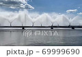 fountains of the cooling system of a nuclear power plant or thermal power plant. footage 69999690