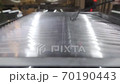 Cover the grill with hot coals with a grid. Close-up. Table in a grill restaurant. 70190443