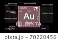 Periodic table focusing on Gold with properties, animation, 4K 30 fps 70220456