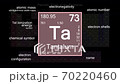 Periodic table focusing on Tantalum with properties, animation, 4K 30 fps 70220460