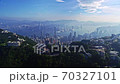 Picturesque aerial drone cityscape panorama of urban architecture Hong Kong city in cold blue sky 70327101
