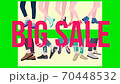 BIG SALE banner for advertisement, animation. Shopping sale Fashion footwear and 3d text. Female and male legs in the shoes . 70448532