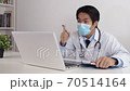 Asian Doctor Suggest and Exam Patient by Video Chat 70514164