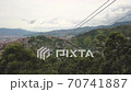Aerial View of Medellin Colombia Funicular With Cablecars, Cityscape Background 70741887