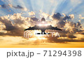 Airplane Takes Off Against the Background 71294398