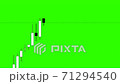 Growing and Falling Stock Market, Japanese Candlestick Graph on a Green Background,loop 71294540