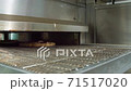 Pizza is cooked in the oven, it glides through the oven 71517020