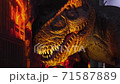 giant tyrannosaurus dinosaurus with sharp teeth 71587889