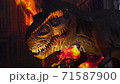 giant tyrannosaurus dinosaurus with sharp teeth 71587900
