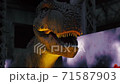 giant tyrannosaurus dinosaurus with sharp teeth 71587903