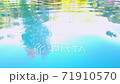 Bright smooth wave of inflatable pool water 4k. Texture wave smooth sea. Sunlight and nature reflections from boat on the water.  71910570