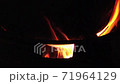firewoods burn in the boiler  71964129