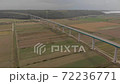 Motorway and Mirna bridge over agricultural valley. Aerial of Istria, Croatia 72236771