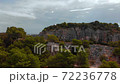 Aerial veiw of steep rocky wall on a stony shore of Adriatic Sea. Rovinj. Croatia 72236778