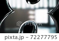 カウントダウン_04　銀文字　青い光　スパーク　黒背景　素材 72277795