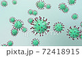 3D animation outbreak COVID-19 concept, digital virus under the microscope. Spread of virus within the human. Hepatitis viruses, influenza virus H1N1, Flu, cell infecting organism, fatal virus 72418915