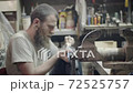 Woodworking. Professional carpenter shaping and designing a wooden workpiece with a manual engraver 72525757