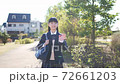 通学する制服の女子中学生の動画素材