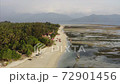 Aerial view of ocean at low tide, sandy coastline and green jungle. GILI AIR Air island, Indonesia 72901456