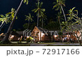 Timelapse of picturesque small indonesian houses with straw roofs and palms under wonderful south sky with million bright stars. GILI AIR Air island 72917166