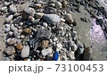 Men walking mountain river and stones 73100453