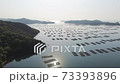 海と牡蠣筏の風景(空撮） 73393896